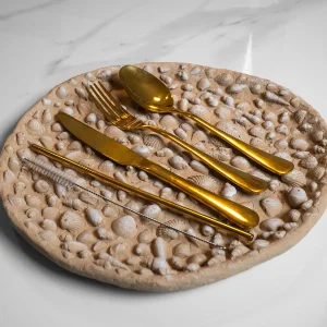 Set Cubiertos Dorados Premium + Sorbete
