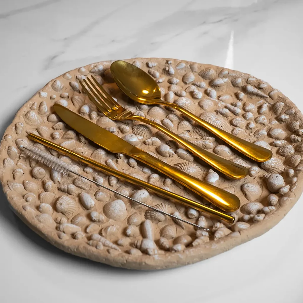 Set Cubiertos Dorados Premium + Sorbete